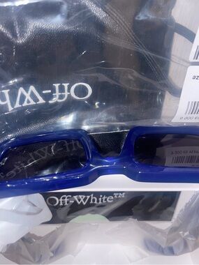 Off-White Deep Blue Rectangular Sunglasses